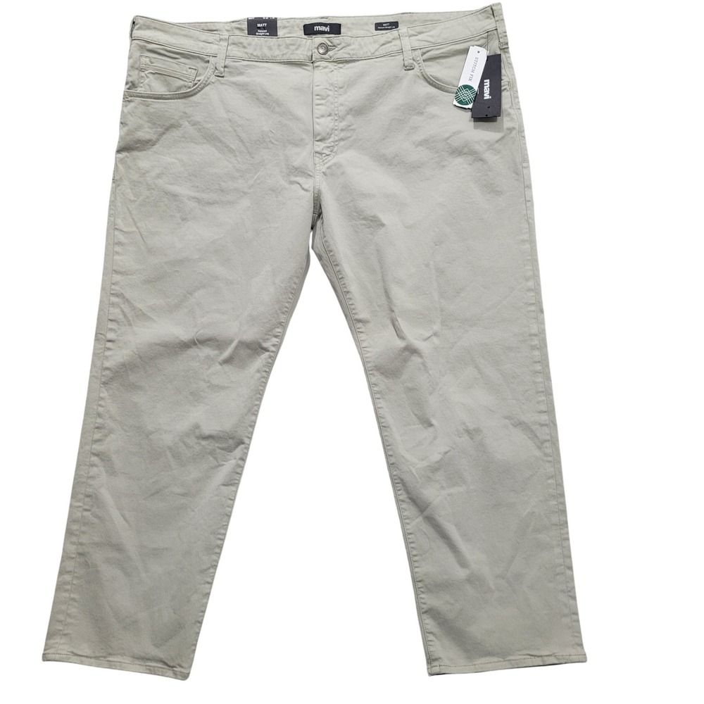 Mavi Matt Relaxed Straight Leg Pants Mens 48x30 Light Khaki Stone Gray NWT
